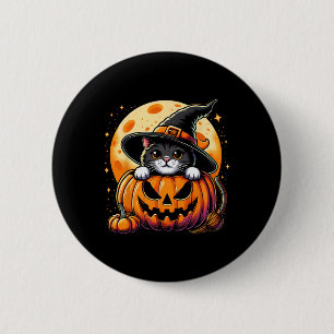 Cute Halloween Shirts For Women Girls Black Cat Ha 6 Cm Round Badge