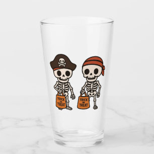 Cute Halloween Skeleton Pirates Glass