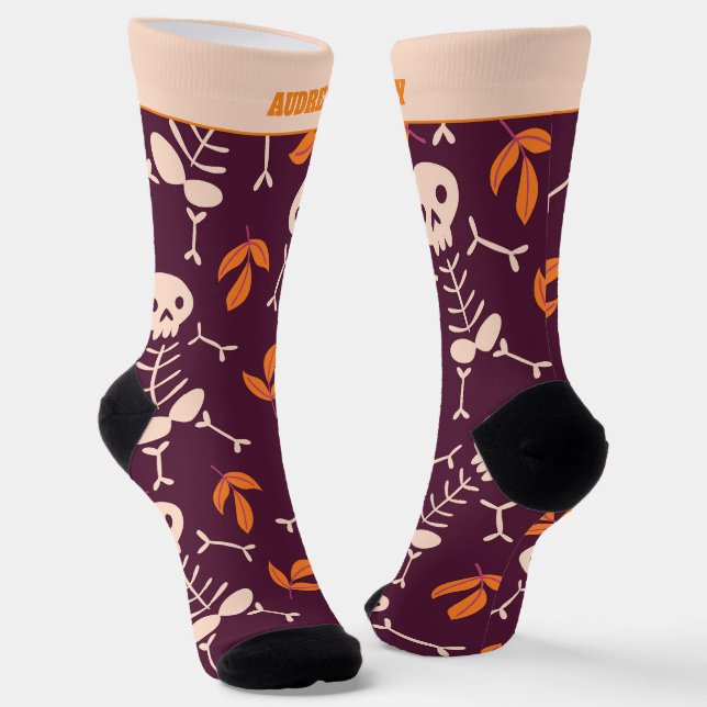 Cute Halloween Skeleton Socks (Angled)