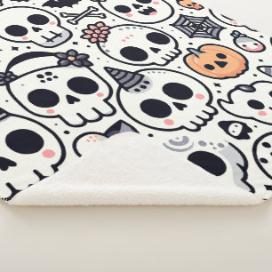 Cute halloween skull blanket
