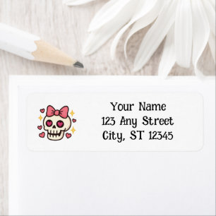 Cute Halloween Skull Return Address Label