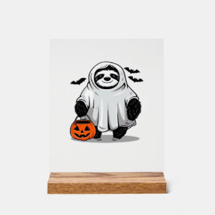 Cute Halloween Sloth T-Shirt Adorable and Spooky D Acrylic Sign