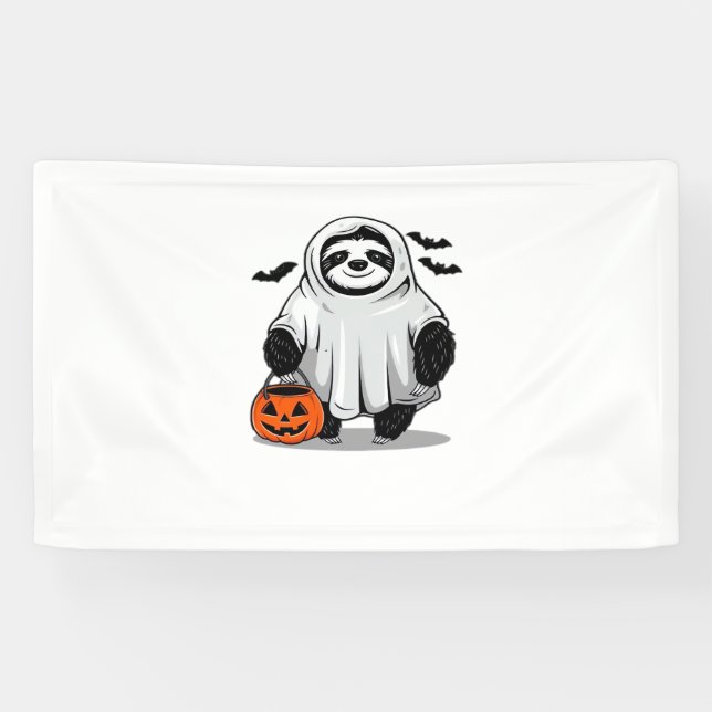 Cute Halloween Sloth T-Shirt Adorable and Spooky D Banner (Horizontal)