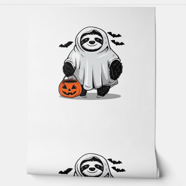 Cute Halloween Sloth T-Shirt Adorable and Spooky D Wallpaper (Unrolling)