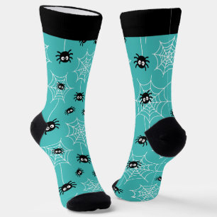 Cute Halloween Spider and Web Socks with Name