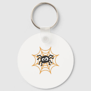 Cute Halloween Spider Poster Key Ring