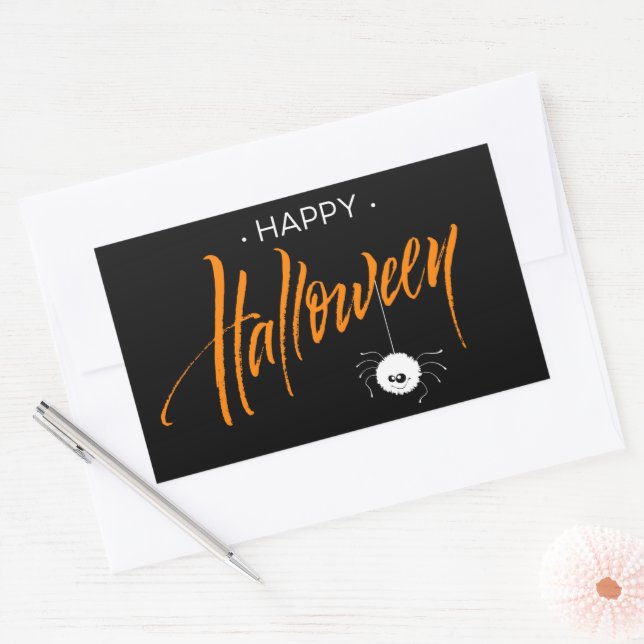 Cute Halloween Spider Rectangular Sticker (Envelope)