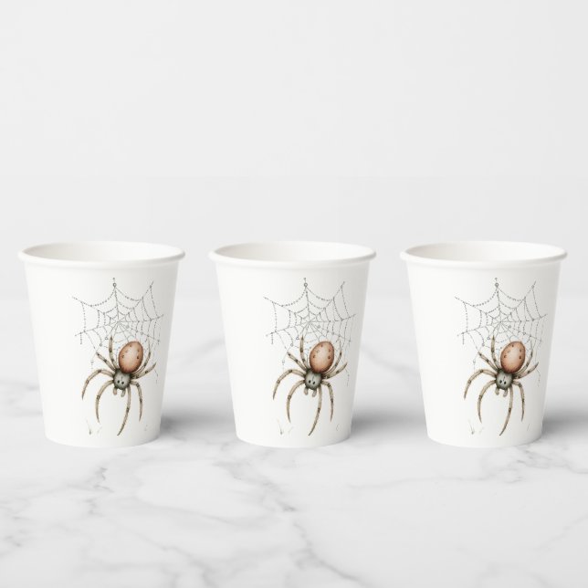 Cute Halloween Spider & Web Paper Cups (Multi)