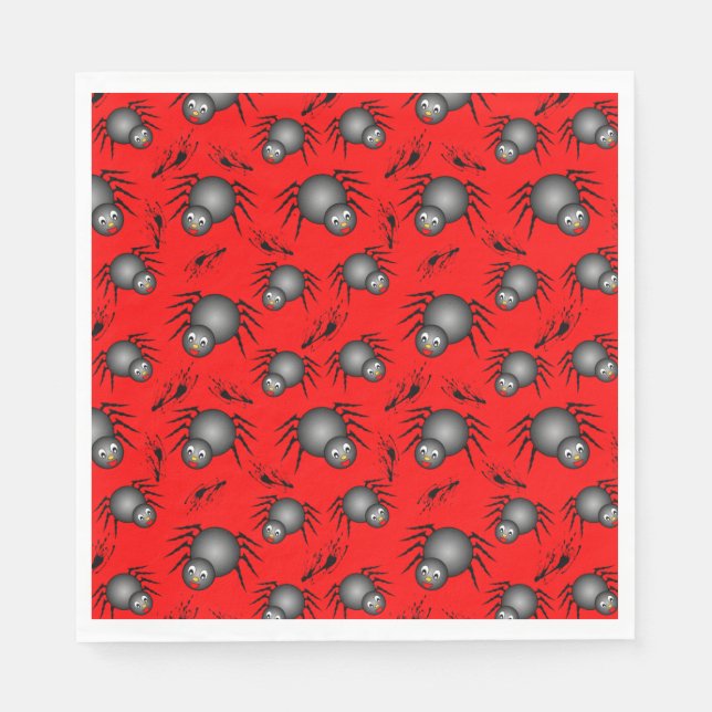 Cute Halloween Spiders Napkins (Front)