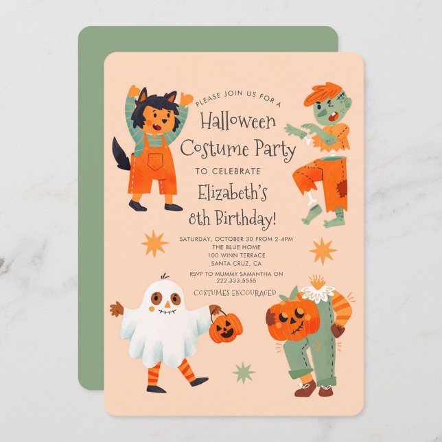 Cute Halloween Spooktacular Costume Birthday Party Invitation (Creator Uploaded)