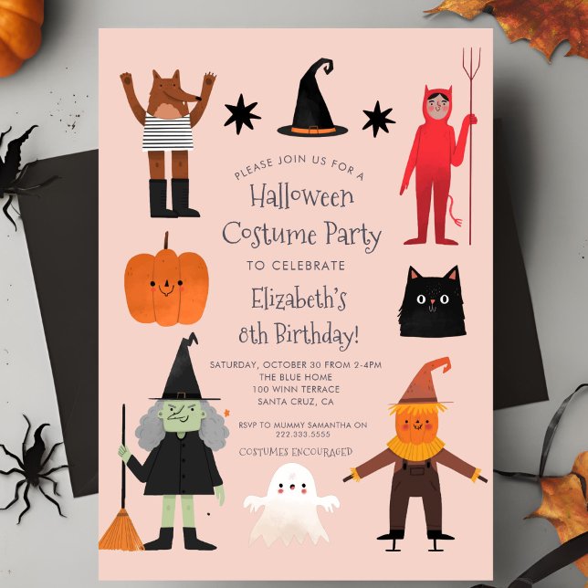 Cute Halloween Spooktacular Costume Birthday Party Invitation (Creator Uploaded)