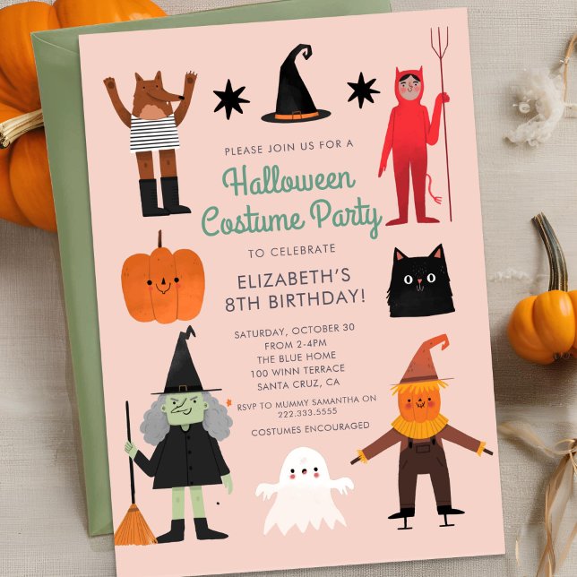 Cute Halloween Spooktacular Costume Birthday Party Invitation (Creator Uploaded)