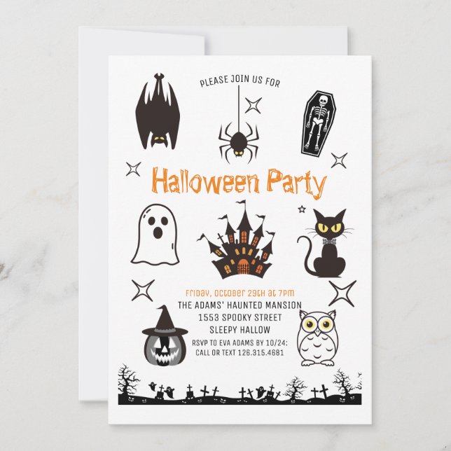 Cute Halloween Spooktacular Party Invitation (Front)
