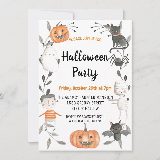 Cute Halloween Spooktacular Party Invitation (Front)