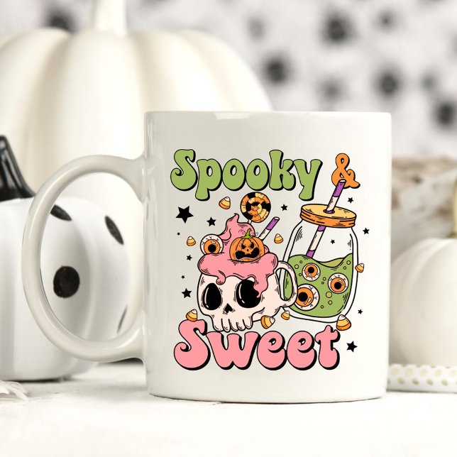 Cute Halloween Spooky and Sweet Saying Coffee Mug (Creator Uploaded)