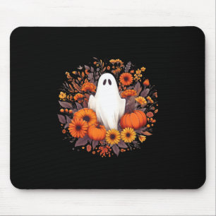 Cute Halloween Spooky Ghost Fall Pumpkin Autumn Fl Mouse Pad