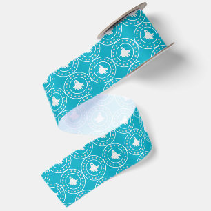 Cute Halloween Spooky Ghost Orange & White Satin Ribbon