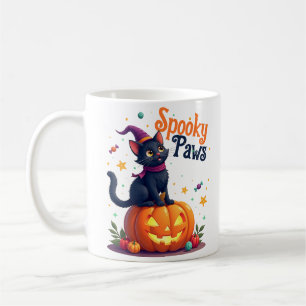 Cute halloween spooky paws cat mug