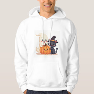 "Cute Halloween Squad Kawaii Ghost & Pumpkin Hoo Hoodie