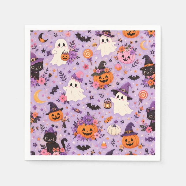 Cute Halloween Square napkin (Front)