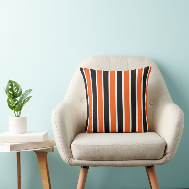 Cute Halloween Stripes in Orange and Black  Cushion (Chair)