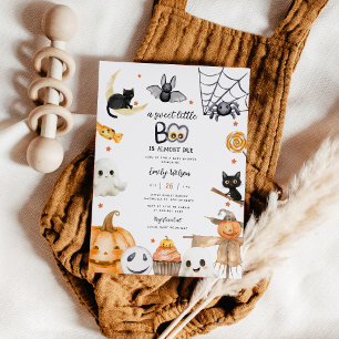 Cute Halloween Sweet Little Boo Baby Shower Invitation