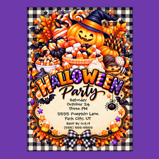 Cute Halloween Sweets Halloween Party Invitation