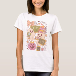 Cute Halloween Teacher Ghost Classroom School T-Shirt
