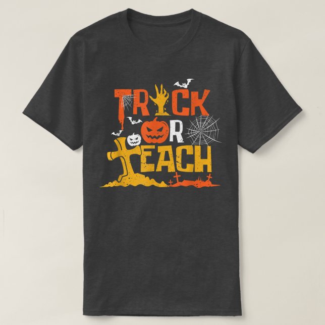 Cute Halloween Teacher School Classroom Fall Trick T-Shirt (Design Front)