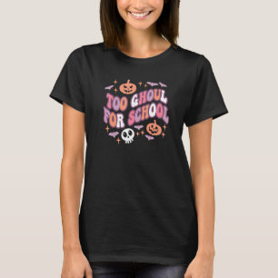 Cute Halloween Teacher School Ghouls Groovy Trick T-Shirt