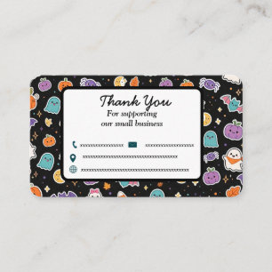Cute Halloween Thank You Cards - Ghost Pumpkin Bat
