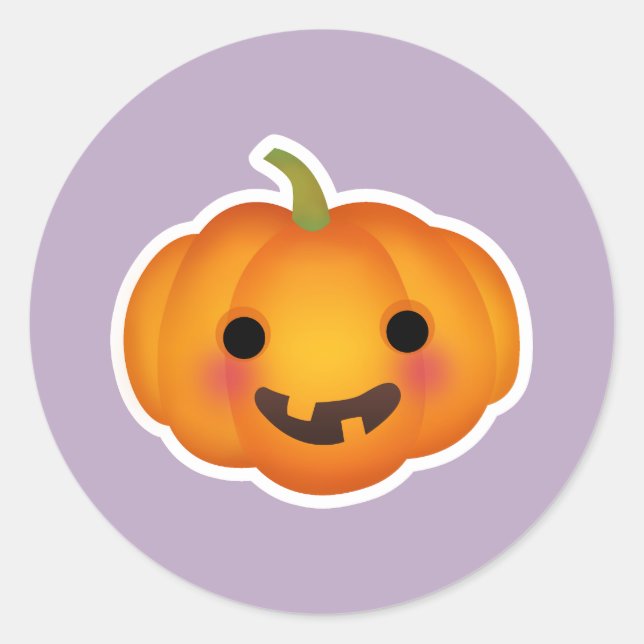 Cute Halloween/Thanksgiving Pumpkin Design Classic Round Sticker (Front)