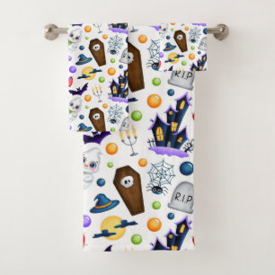 Cute Halloween Theme Bath Towel Set