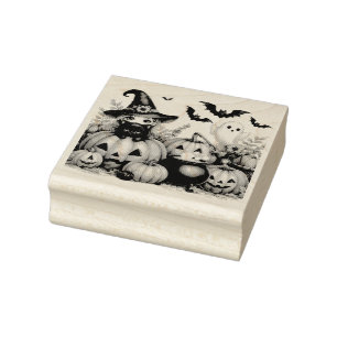 Cute Halloween Theme Rubber Stamp
