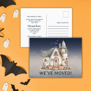 Cute Halloween Themed Haunted House Change Address Announcement Postcard