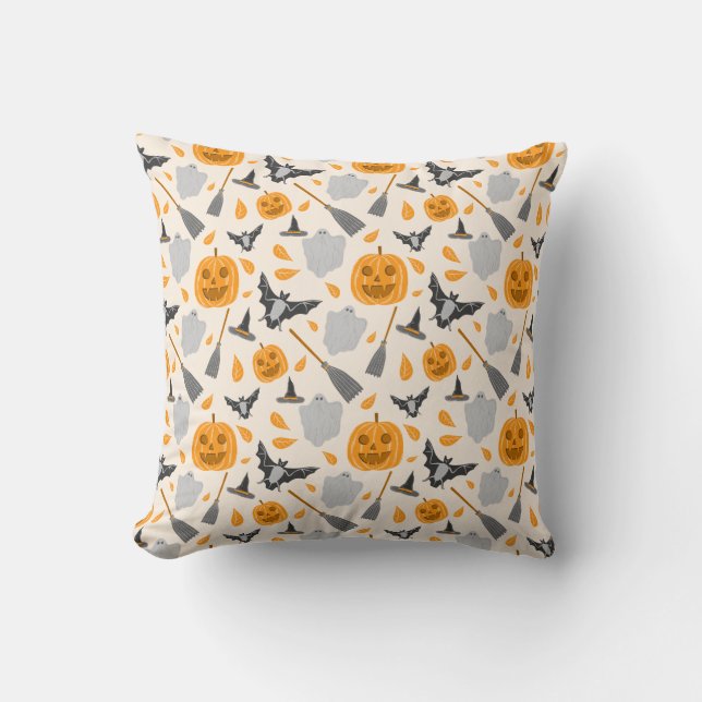 Cute Halloween Throw Pillow (Front)