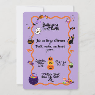 Cute Halloween Treat Party Invitation