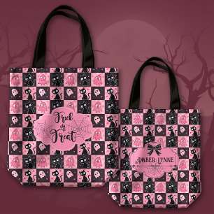 Cute Halloween Trick or Treat Ghosts and Kitties Tote Bag