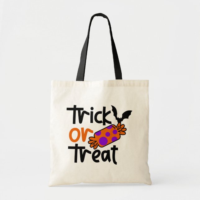 Cute Halloween Trick or Treat Tote Bag (Front)