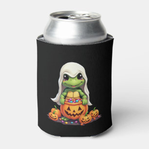 Cute Halloween Turtle Ghost with Candy (1) Can Cooler