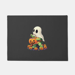 Cute Halloween Turtle Ghost with Candy (2) Doormat