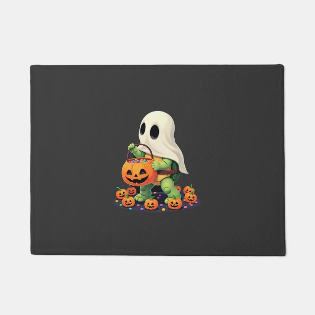 Cute Halloween Turtle Ghost with Candy (2) Doormat (Front)