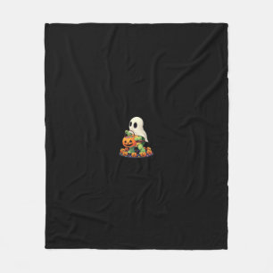 Cute Halloween Turtle Ghost with Candy (2) Fleece Blanket