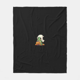 Cute Halloween Turtle Ghost with Candy (3) Fleece Blanket