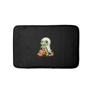 Cute Halloween Turtle Ghost with Candy (4) Bath Mat