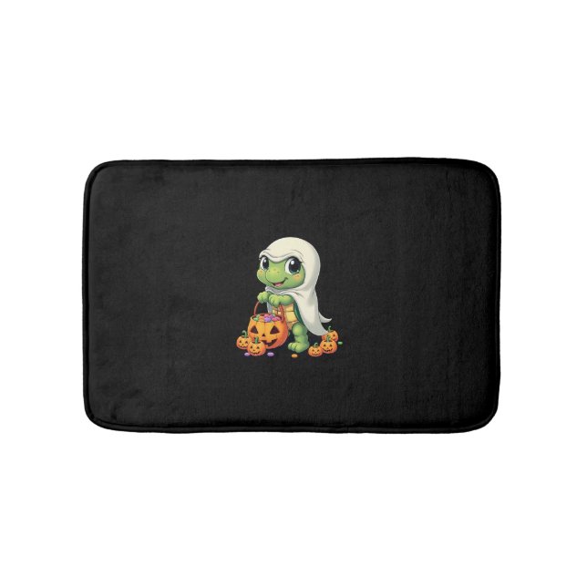 Cute Halloween Turtle Ghost with Candy (4) Bath Mat (Front)