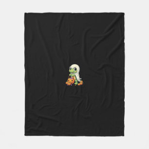 Cute Halloween Turtle Ghost with Candy (4) Fleece Blanket