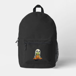 Cute Halloween Turtle Ghost with Candy (5) Printed Backpack