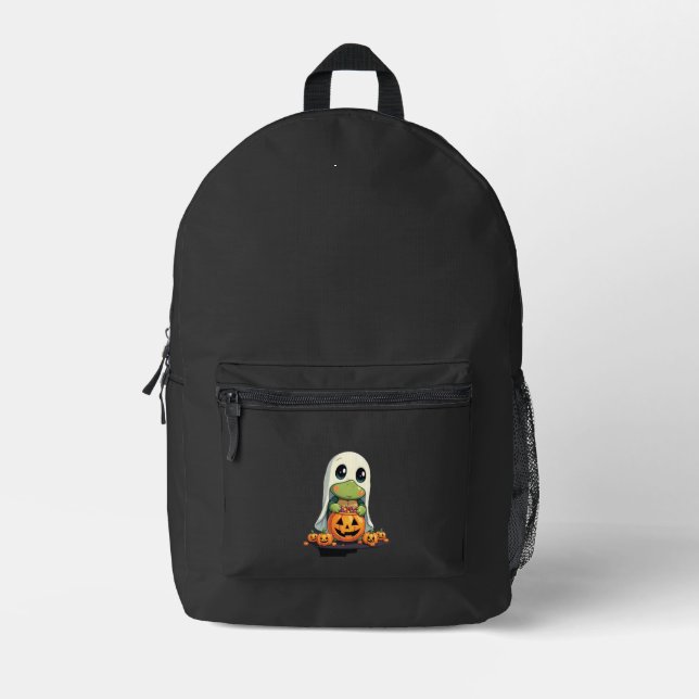 Cute Halloween Turtle Ghost with Candy (5) Printed Backpack (Front)