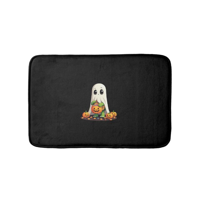 Cute Halloween Turtle Ghost with Candy (6) Bath Mat (Front)